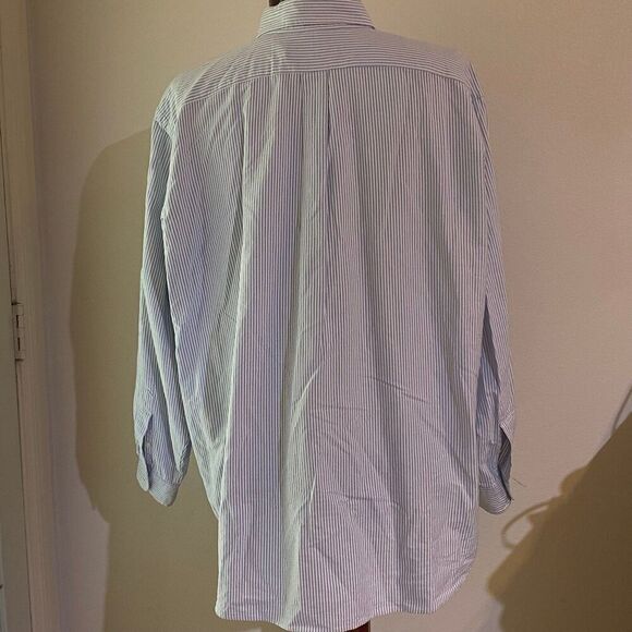 Ralph Lauren 2X/Big Oxford Blue Stripe Button Down Long Sleeve - Picture 5 of 6